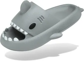 Men's and Women's Shark Slides Cloud Slippers Summer Novelty Open Toe Slide Sandals Anti-Slip Beach Pool Shower Shoes with Cushioned Thick Sole