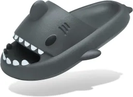Men's and Women's Shark Slides Cloud Slippers Summer Novelty Open Toe Slide Sandals Anti-Slip Beach Pool Shower Shoes with Cushioned Thick Sole