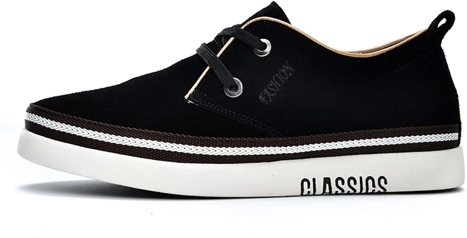 Men's Casual Oxford Shoes 2.36 Inches Invisible Height Elevator Shoes Invisible Height Lifting Shoes Lace Up Flannelette Cowhide Leather Dress Shoes - Hidden Heel