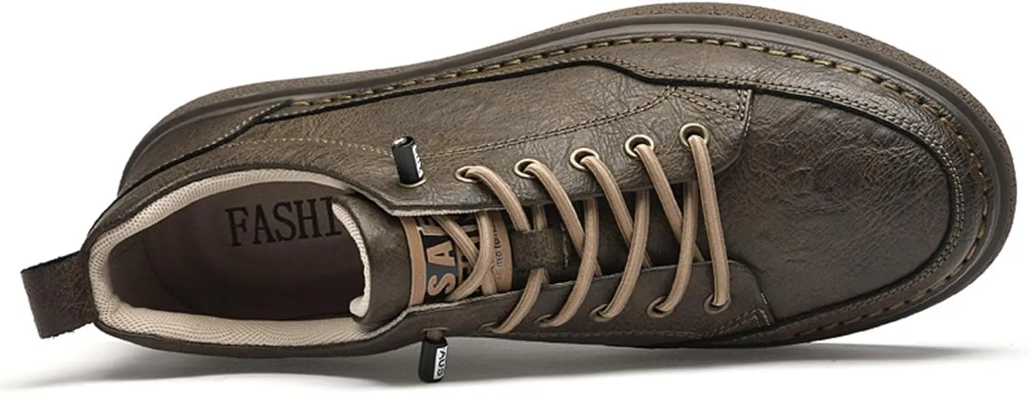 Men's Fashion Casual Oxford Shoes 1.96 Inches Taller Invisible Height Increasing Elevator Shoes Male Lifting Shoes Lace-up Cowhide Leather Dress Shoes