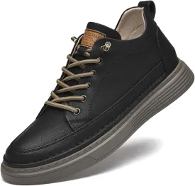 Men's Invisible Height Increasing Elevator Shoes 2.5 Inches Taller Height Sneakers Leather Casual Shoes with Breathable or Plush Lining