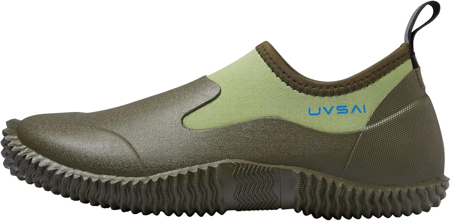 Mens Waterproof Garden Shoes Rain Boots Slip-On Footwear for Gardening Farming Camping Lawn Care Yard Work