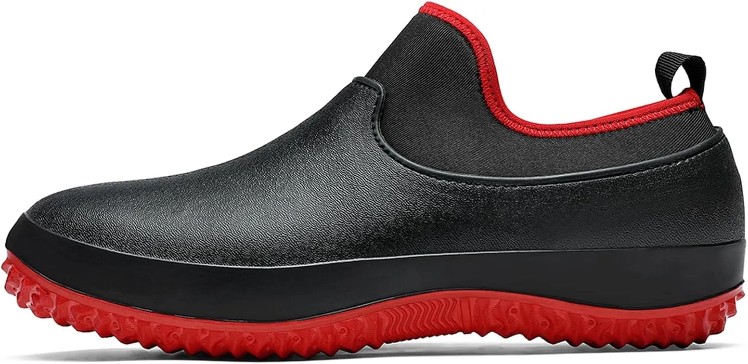Men's Waterproof Non Slip Chef Shoes Food Service Kitchen Shoes Lightweight Slip On Garden Shoes for Camping and Yard Work