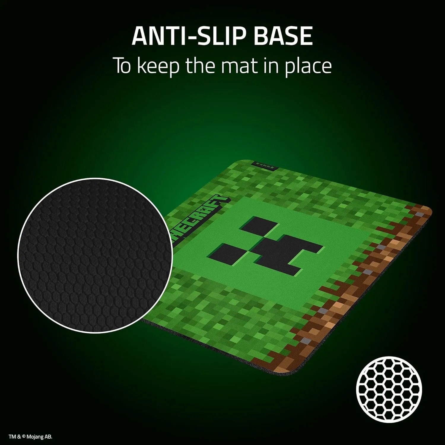 Razer Gigantus V2 Cloth Gaming Mouse Pad (Medium): Textured MicroWeave Cloth Surface - Thick, High-Density Rubber Foam - Non Slip Base - Minecraft Edition