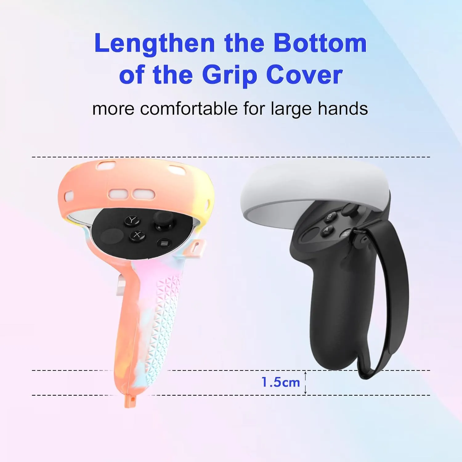 Relohas VR Accessories for Oculus Quest 2, Silicone Set for Meta Quest 2, Include Controller Grip Leather Cover, VR Shell Cover, Face Cover, Lens Cover and 10PCS Disposable Eye Cover (Macaron)