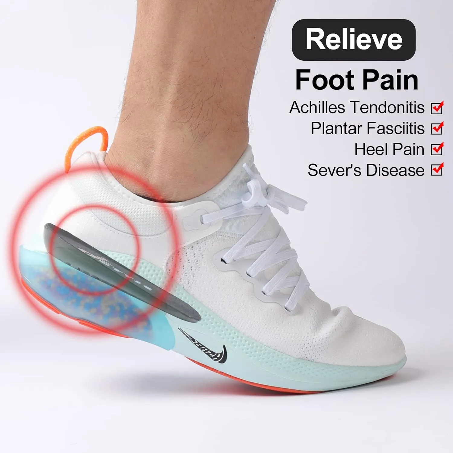 Shoe Lifts Heel Height Insoles - Height Increase Insoles for Men & Women, Invisible Foot Pads Shoe Inserts, Shoe Inserts to Make You Taller