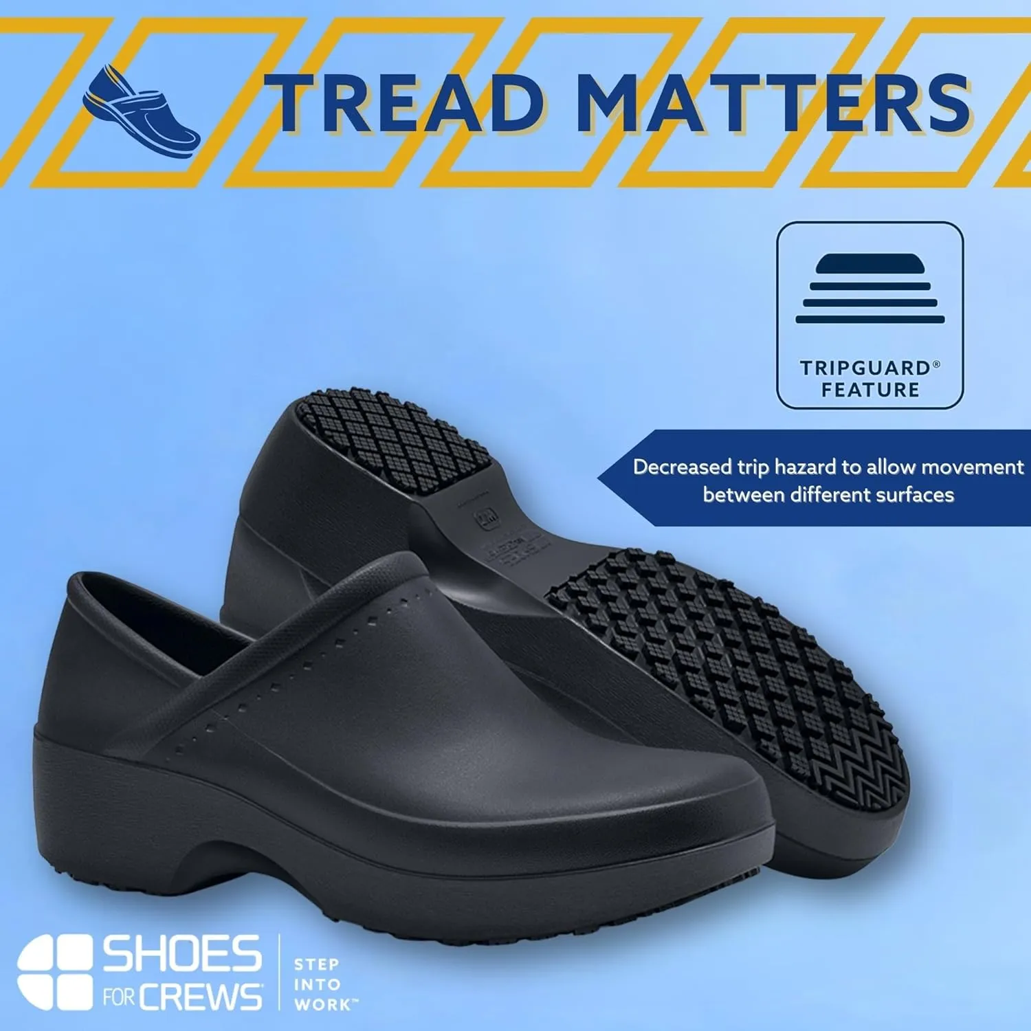 Shoes for Crews Clogs for Women, Slip Resistant, Water Resistant Slip-On Work Shoes for Food Service Chefs Kitchen Nurses Garden, Black, Leather