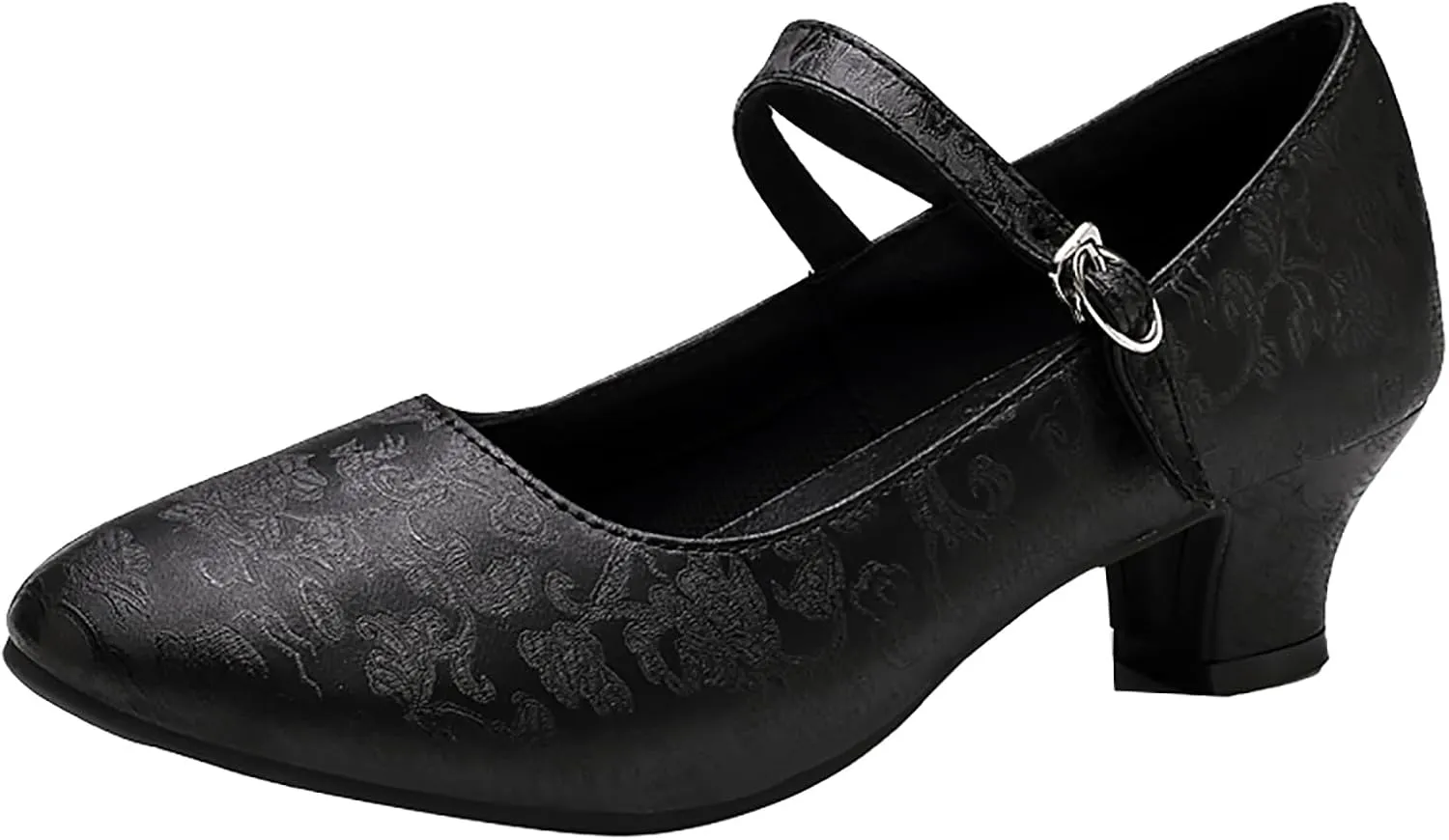 SWDZM Women's Ballroom Latin Dance Shoes Closed Toe Comfortable Low Heel Dress Shoes