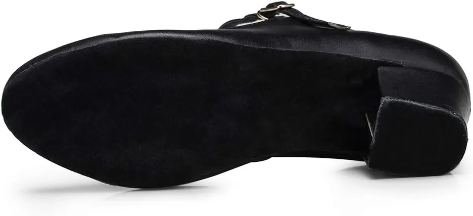 TINRYMX Closed Toe Dance Shoes Women Mary Jane Shoes Latin Ballroom Salsa Shoes Character Shoes, US 5