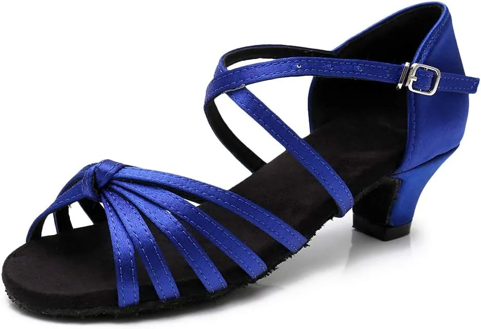 TINRYMX Girls&Women Latin Dance Shoes Silk Ballroom Salsa Tango Professional Performance Practice Dance Shoes,Model-SS-TL-ZSXGG/202