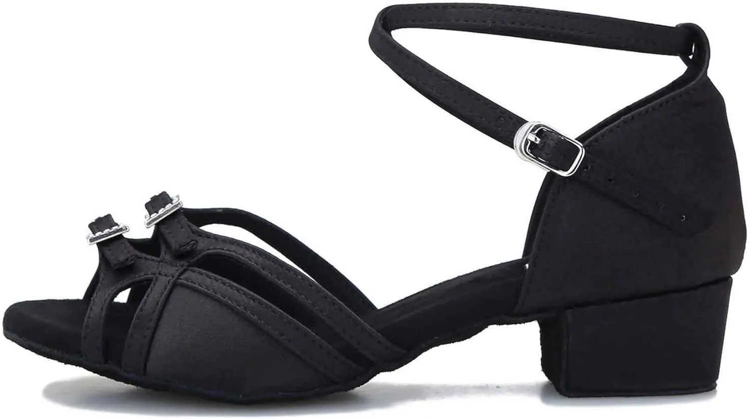 Women's Ballroom Dance Shoes Latin Salsa Dancing Shoes Adjustable Toe Width 1.5 2.5 Inch Heel ZB11