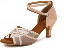 Women's Latin Dance Shoes Female's Ballroom Salsa Dance Shoes Gold Silver 2.5 Inch Heel